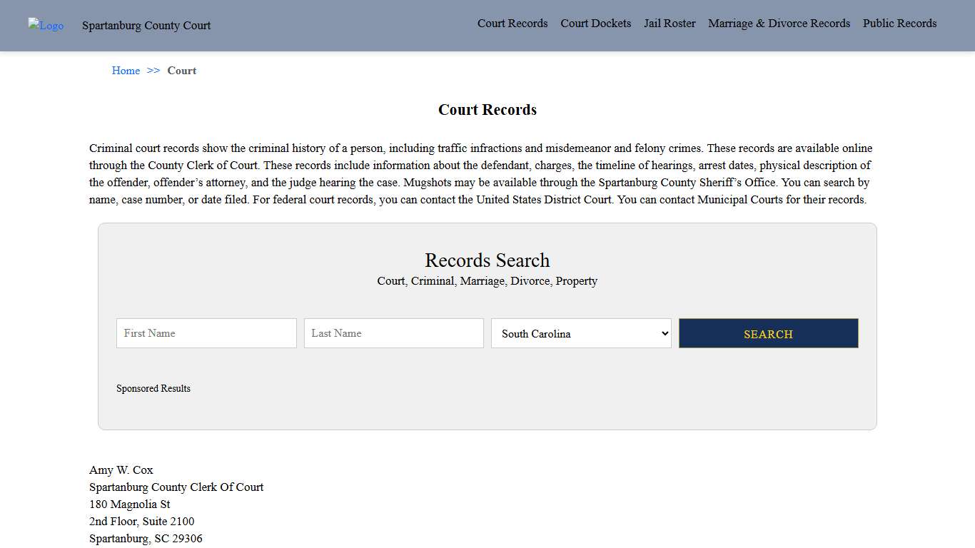 Court Records Spartanburg County Court