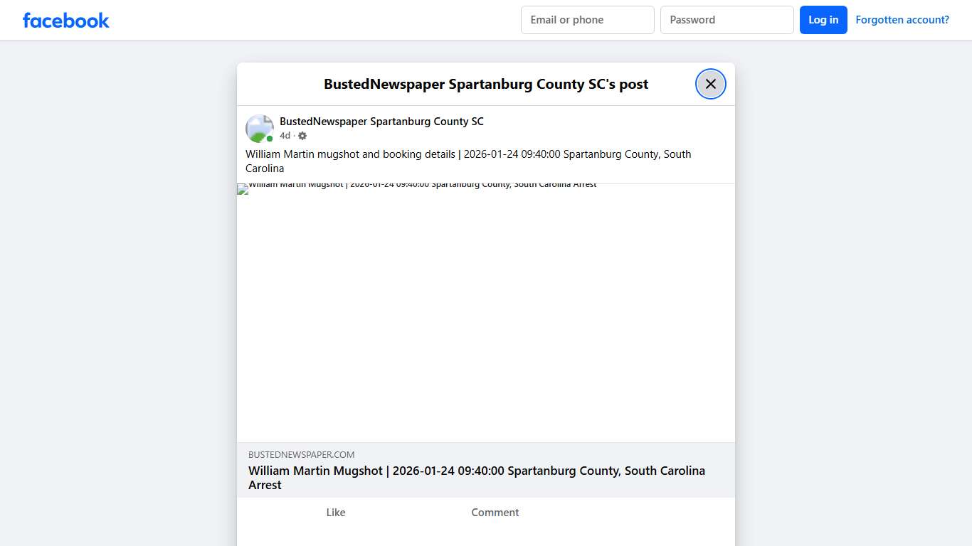 William Martin... - BustedNewspaper Spartanburg County SC Facebook