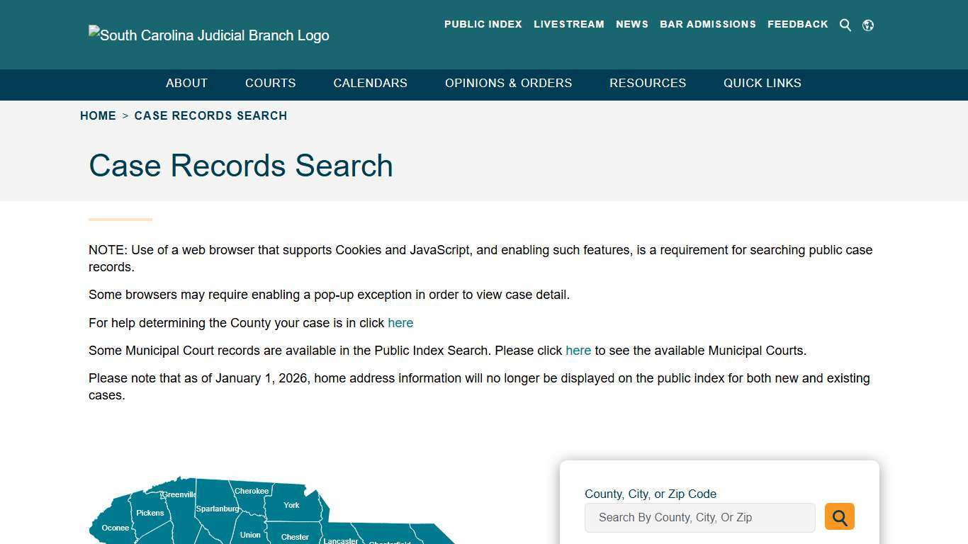 Case Records Search - South Carolina Judicial Branch